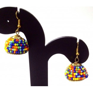 Golden Oxidized Earrings Jhumka Jhumki Jewelry Bollywood Drop Dangle Hook EA180